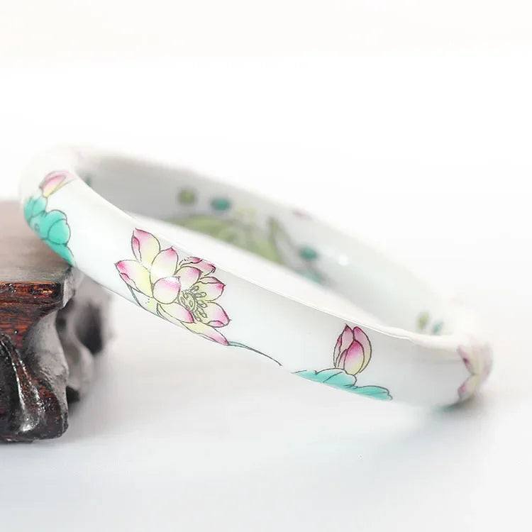 Chinese Antique Blue and White Porcelain Bangle Classic Ethnic Jingdezhen Ceramic Crafts Collection Jewelry Gifts Collection Qme 3-thin-1.2cm 58-60mm