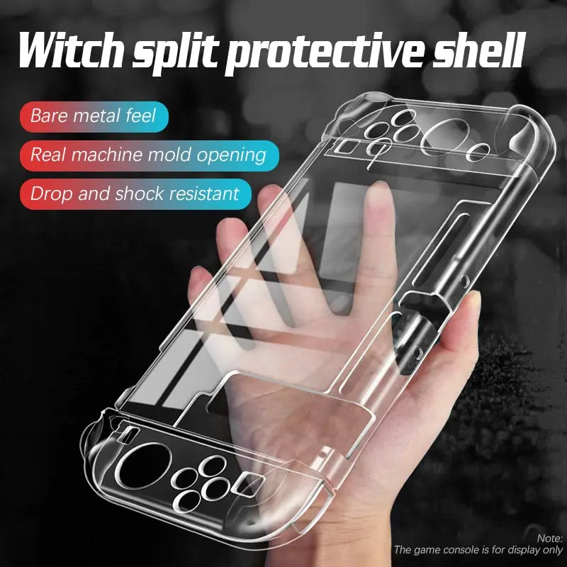 Suitable For Nintendo Switch High Transparency Pc Protective Case Game Console Handle Full Package Ultra Thin Split Protective Qme