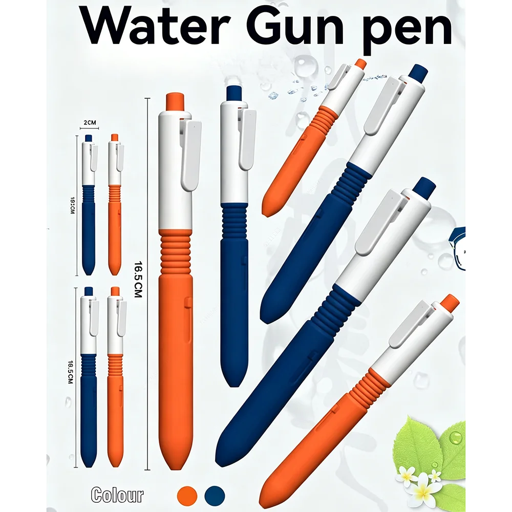 5/10Pcs/set 2 in 1 Novelty Prank Water Spray Pen Black Ink Water Gun Pen Student Model Decompression Stationery Qme