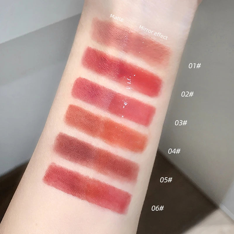 Double End Lip Glaze Gege Bear Full Gloss Mirror Matte Velvet Long Qme
