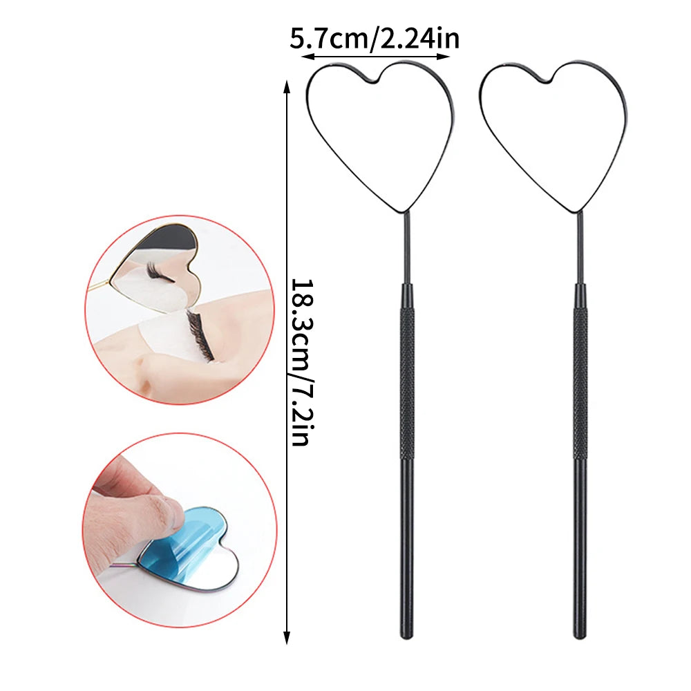False Eyelashes Mirror Connected Eyelash Inspection Heart Shaped Long Qme