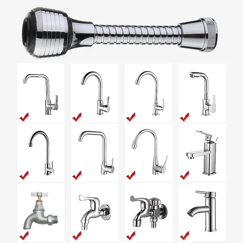 Kitchen Gadgets 2 Modes 360 Rotatable Bubbler High Pressure Faucet Extender Water Saving Bathroom Kitchen Accessories Supplies Qme