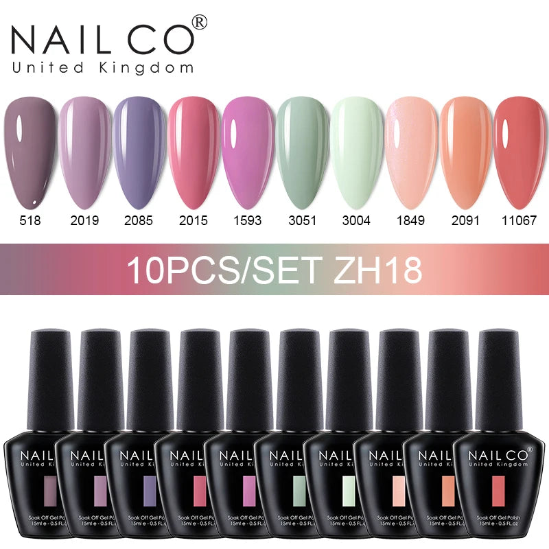 NAILCO Jelly Macarone Gel Polish Nail Art All Manicure Semi-permanent Qme NC-10H-ZH18
