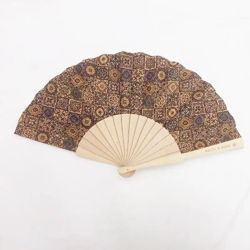 Vintage Bohemian Cork Folding Fan Props Graft Hand Held Home Decor Qme A8