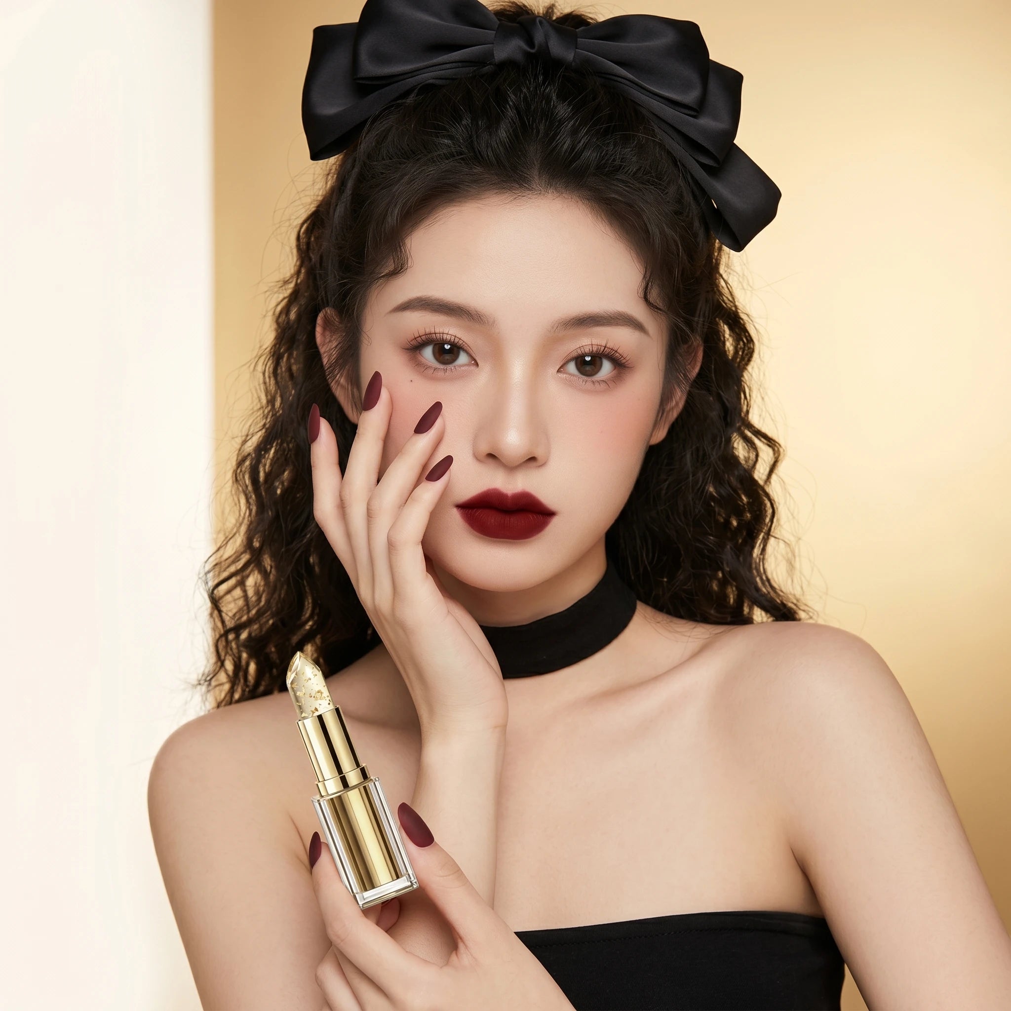 Jaysuing Color Changing Lipstick Lasting Fade-Resistant Non-greasy Moisturizing Lip Balm Gold Temperature Change Lip Makeup 3.5g Qme