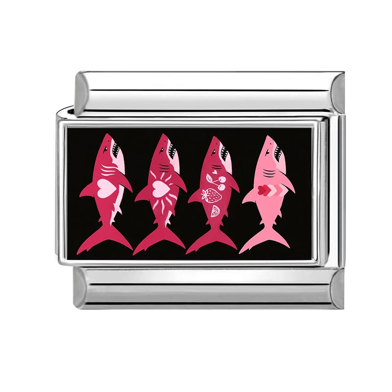 Dropshipping Wholesale Crabs Pattern Fish Shell Whale Italian Charm Links Fit 9mm Stainless Steel Bracelet DIY Making Gifts 2026 Qme Style 14