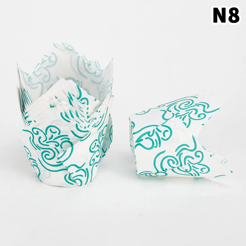 CC1150pcs Sets Tulip Muffin Cupcake Paper Cups Oilproof Cupcakes Qme N8