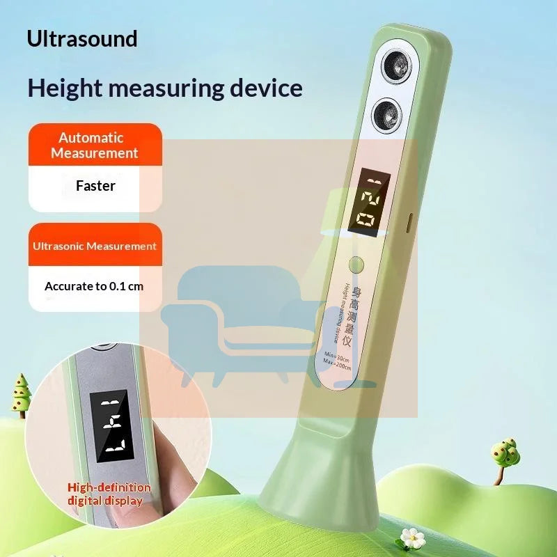 Digital Ultrasound Height Measuring Meter Smart Precision Height Measurement Scale Accurate Safety Height Measuring Tool Qme