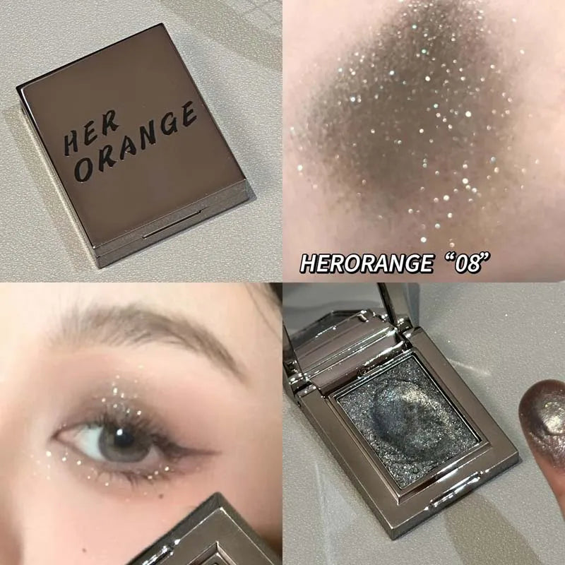 Metallic Glitter Pearlescent Eyeshadow Cream Chameleon Sparkling Mashed Potato EyeShadow Shimmer Brightening Highlighter Qme HR1023-8