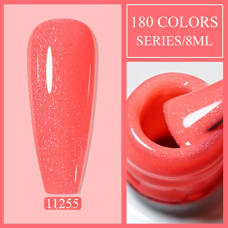Arte Clavo Red Glitter Gel Nail Polish Yellow Holographic Spring Qme 11255