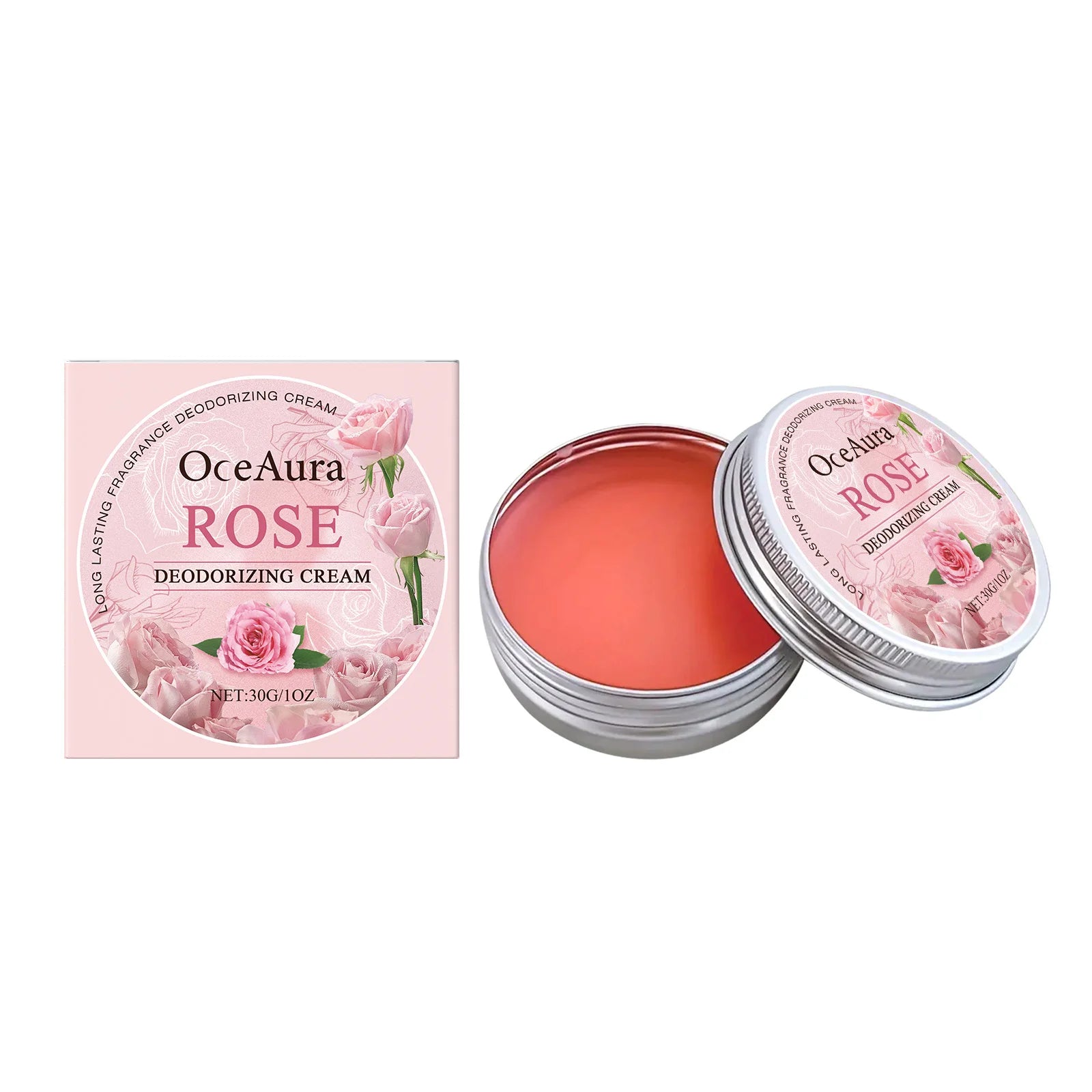 Oceaura Rose Deodorizing Cream Long-lasting Odor Inhibiting Sweat Qme 30g