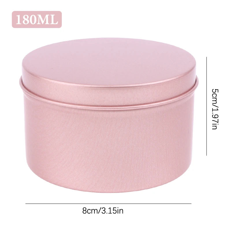 5 Refillable Cream Jars Tin Containers Screw-top Lids Lip Balm Nail Qme 180ml