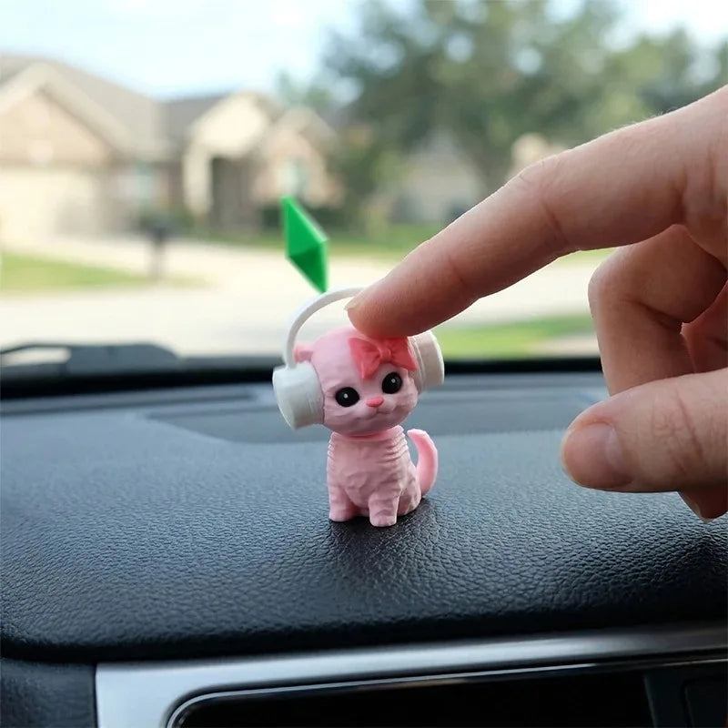 Wobbly Dancing Cat Car Accessory Sims Figurine Creative Dashboard Qme
