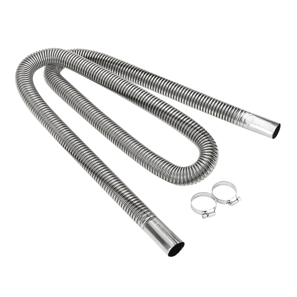 120cm Exhaust Hose with Two Clips Gas Vent Hose Air Diesel Heater Car Parking Exhaust Pipe for Power Generators Car Heating Qme Exhaust Hose