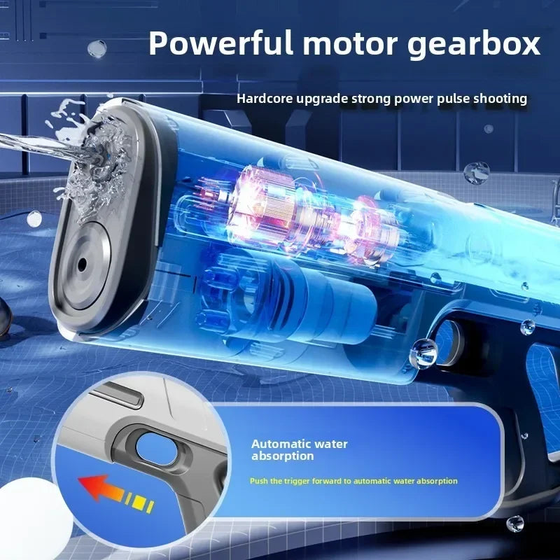 Children's Fully Automatic Water Storage Gun Large Capacity Electric Water Absorbing Toy Gun Summer Outdoor Water Toy Gift Qme