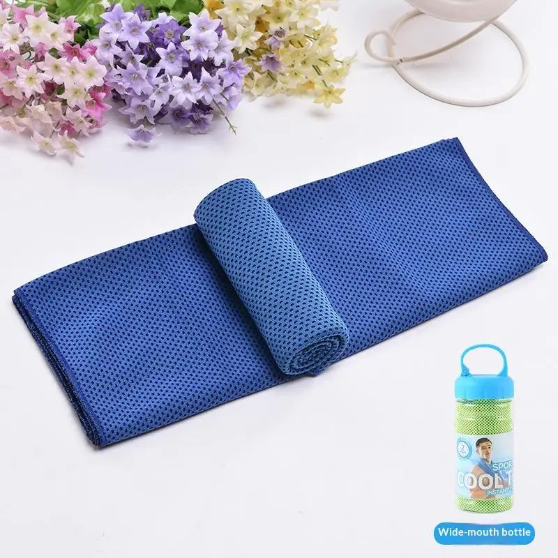 Breathable Cooling Towel Ultra Soft Microfiber Quick Drying Sunstroke Prevention Outdoor Sports Qme Dark blue