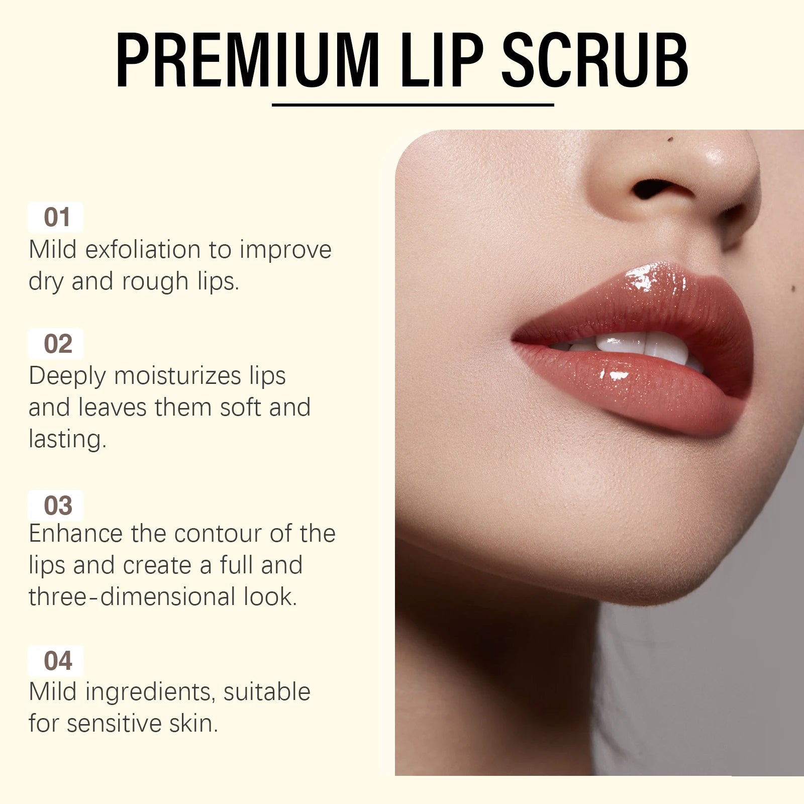 Brown Sugar Lip Scrub Gentle Exfoliating Dead Skin Removal Fade Lip Lines Moisturizing Nourishing Dry Chapped Lip Care 30g Qme