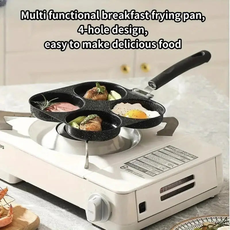 Four-hole Non-stick Breakfast Frying Pan Heat Resistant Portable Qme
