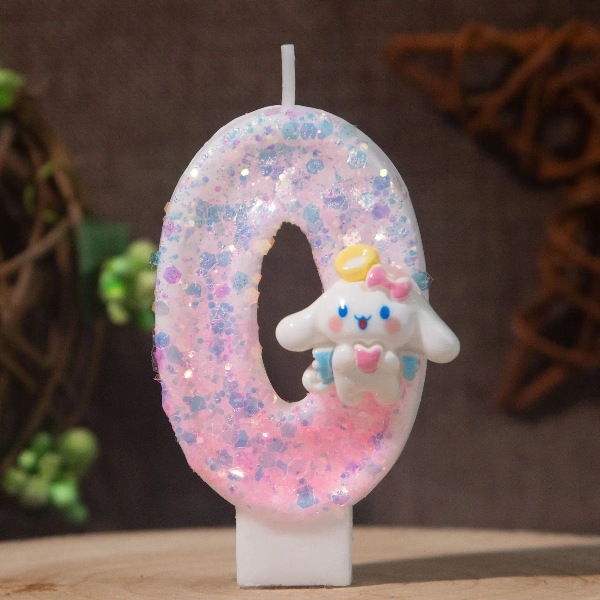 Cinnamon Dog 0-9 Numbered Birthday Candles Pink Cartoon Cake Topper Decorations Student Birthday Party Supplies Qme black