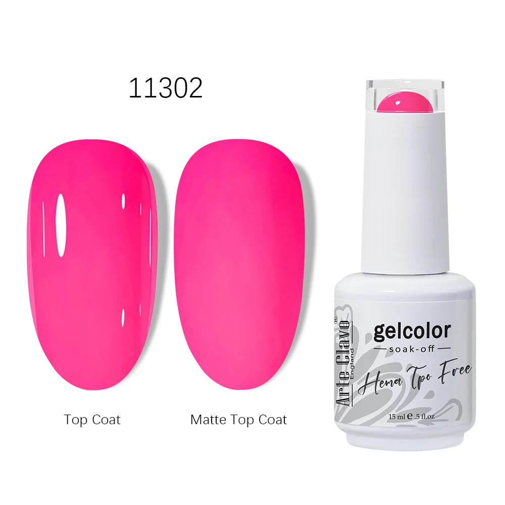 Arte Clavo HEMA TPO Gel Nail Polish Pink Series Semi Permanent Soak Qme 11302
