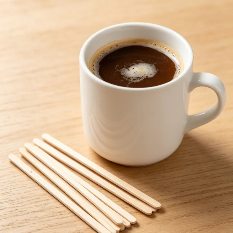 Disposable Wooden Coffee Stirrers Natural Wood Beverage Stir Sticks Qme