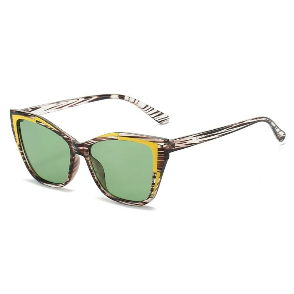 Exquisite Y2k Cat Eye Sunglasses Steampunk Contrast Color Fashion Sunglasses Square Frame Gradient Fashion Shades Driving Qme Style A
