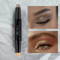 Dual-ended Eyeshadow Stick Matte Shimmer Waterproof Long-lasting Qme Gold and brown