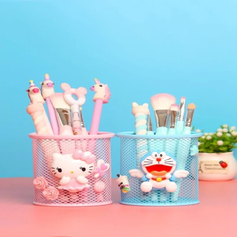 Cute Hello Kitty Metal Desktop Pen Holder Decorative Storage Box Qme