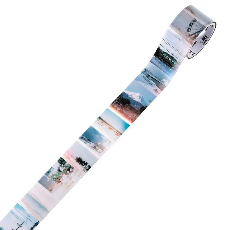 25mm*2m Vintage Film PET Tapes DIY Scrapbooking Collage Stationery Decor Journalling Materials Adhesive Labels Tapes Qme C