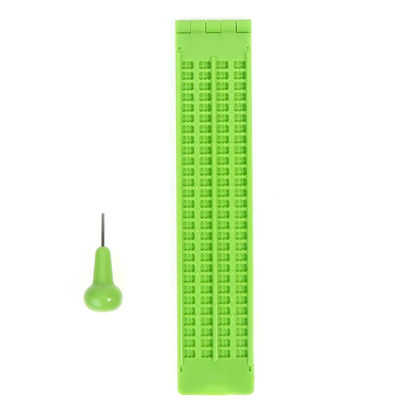 Plastic Braille Writing Slate School Portable Practical Stylus Qme