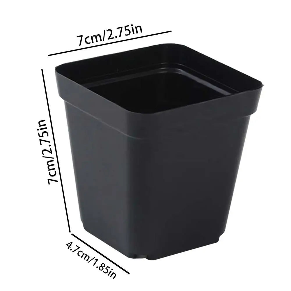Pots For Seedlings Black Square Seedling Cups 50pcs Starter Pots Seedling Pots Nursery Pot Gardening Kit For Fruits Seedlings Qme 7cm