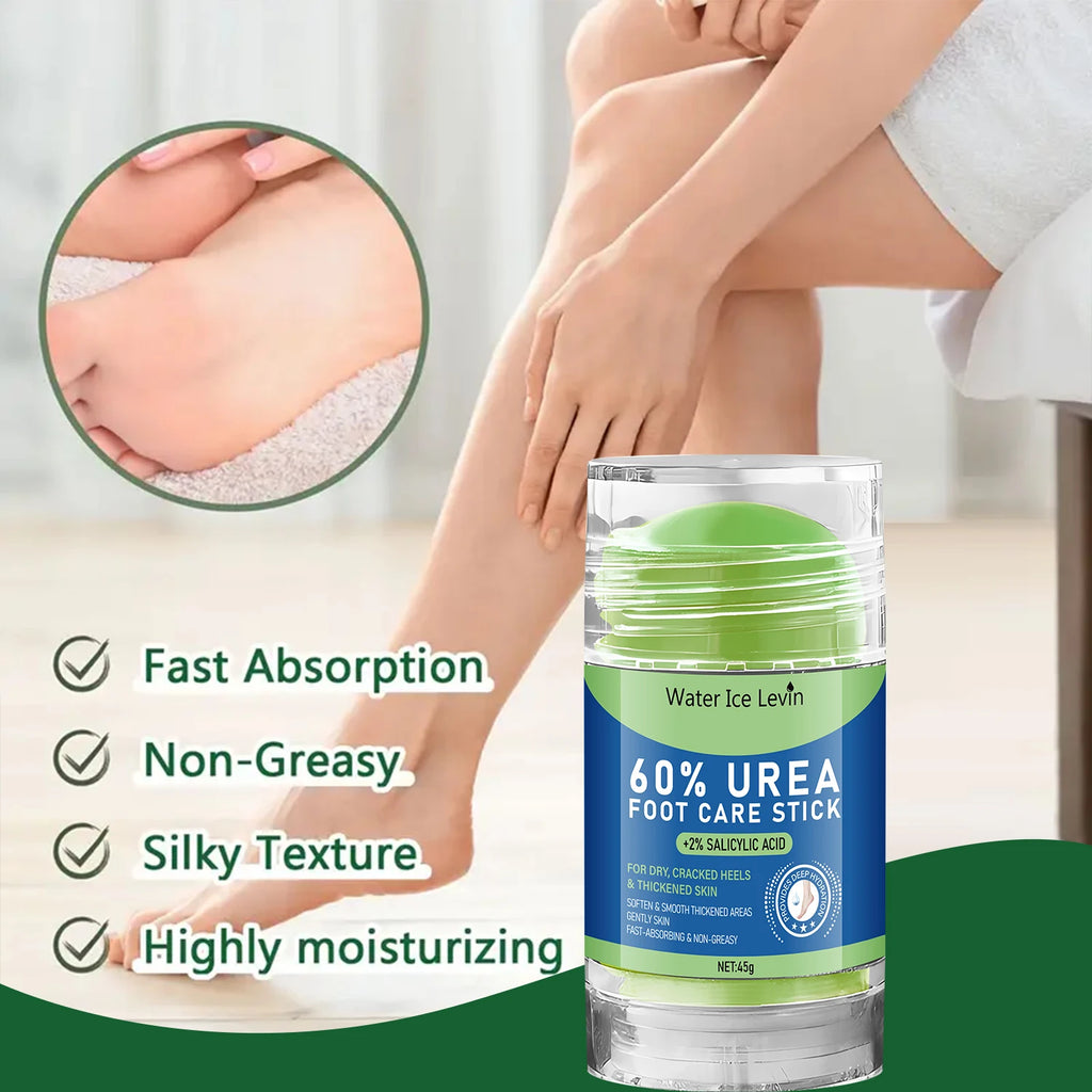 Foot Care Stick for Dry Cracked Heels,Softening & Smoothing Formula with Salicylic Acid & Urea,Fast Absorbing,Non-Greasy Qme
