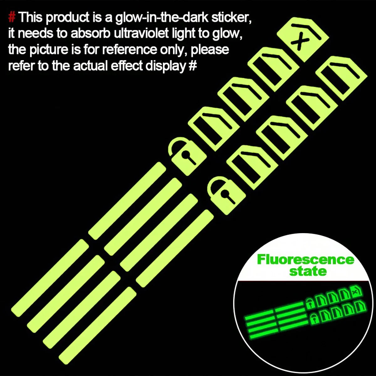 Car Window Control Button Luminous Stickers Auto Interior Qme green