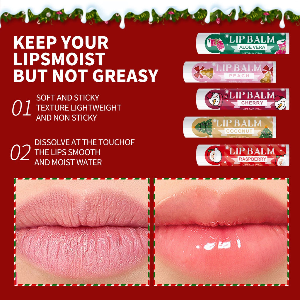 20PCS lipstick Set -5 Taste Christmas Theme Deep moisturizing and lasting moisturizing to create plump and shiny lips Qme