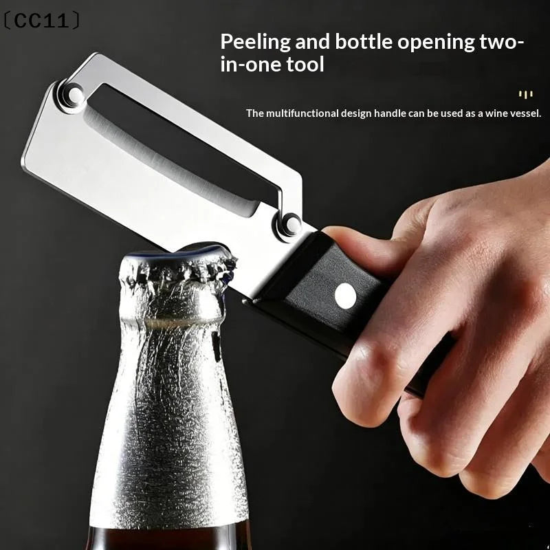 Stainless Steel Flat Edge Peeler Potato Slicer Knife Watermelon Melon Qme