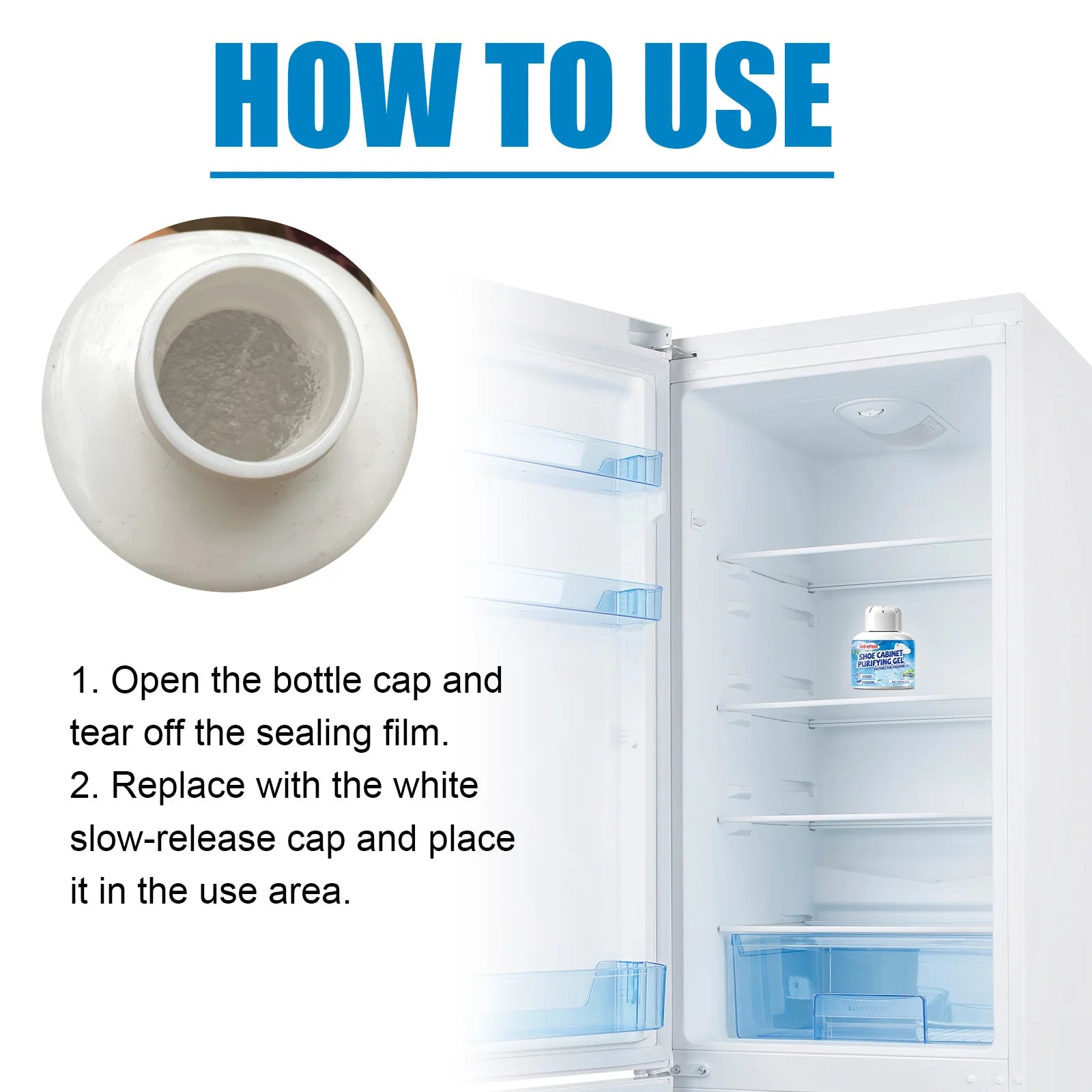 Refrigerator Deodorizer Gel Quickly Removing Odors Keep Refrigerator Freshening Long-Term Protection Household Fridge Deodorant Qme