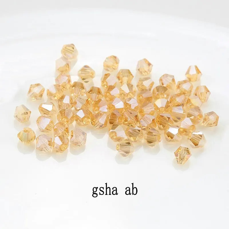 Shiny Crystal Beads Bicone Glass Loose Spacer Bracelet DIY Jewelry