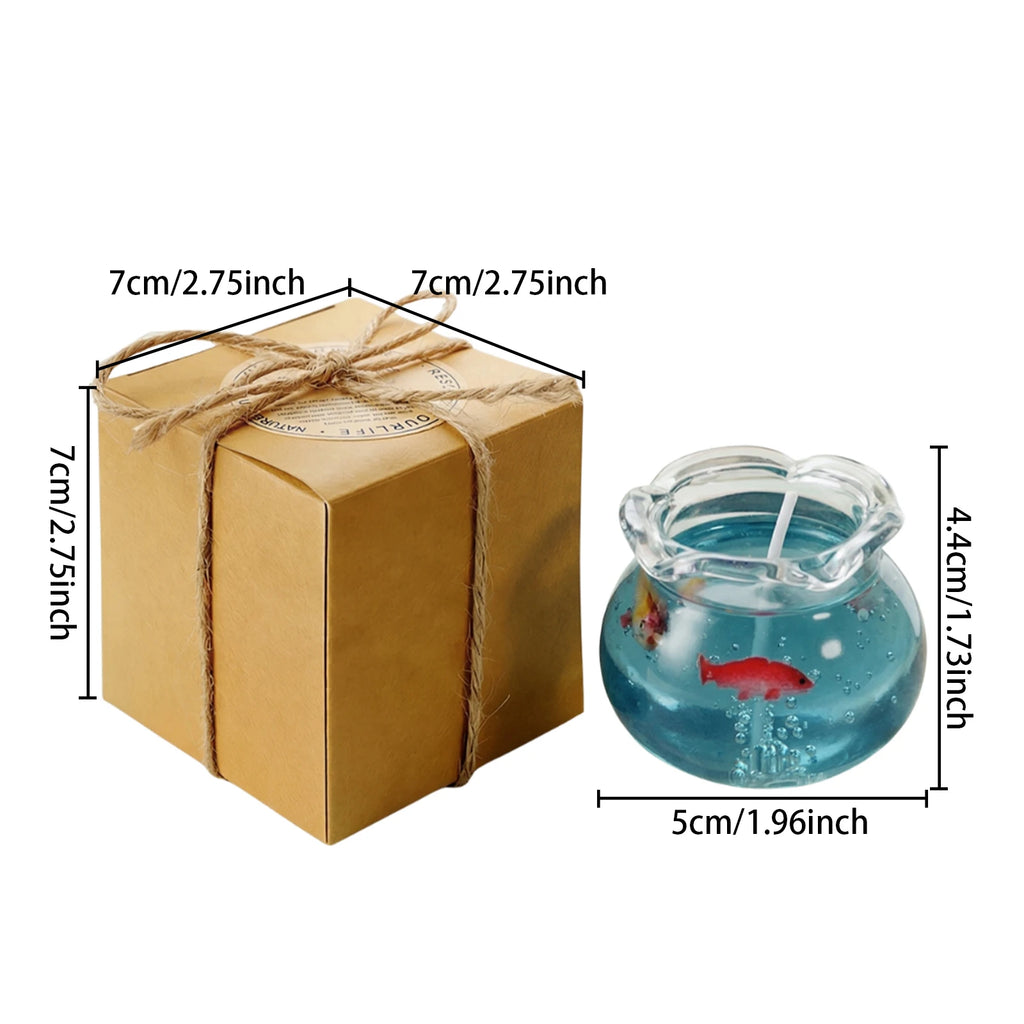Mini Jelly Wax Fish Tank-shaped Aromatherapy Candle Compact Home Store Long-lasting Decoration Candle for Holiday Creative Gift Qme