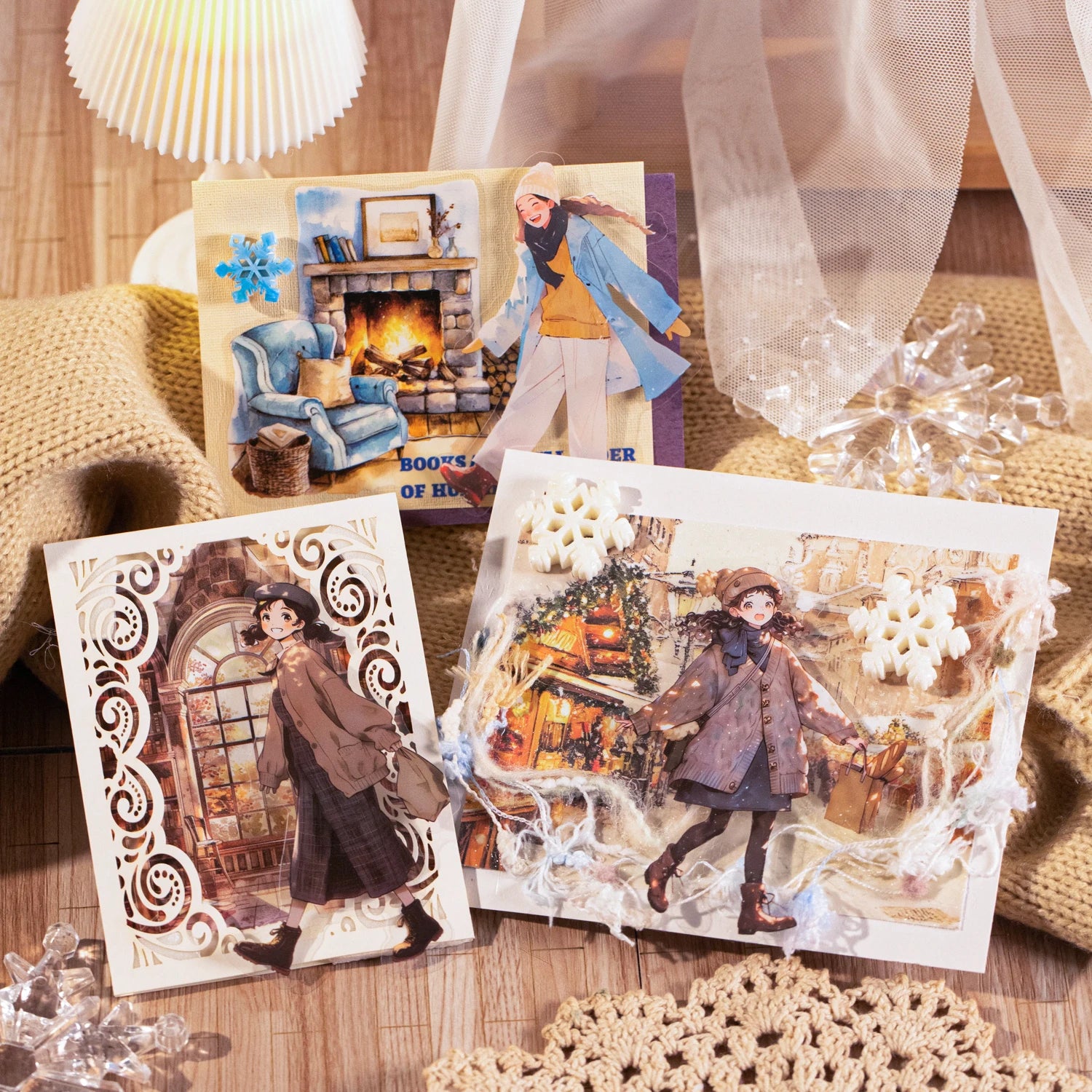 20 Sheets Winter Fashion Theme PET Stickers for DIY Scrapbook Collage Guitar Phone Case Notebook Decoration Supplies Qme