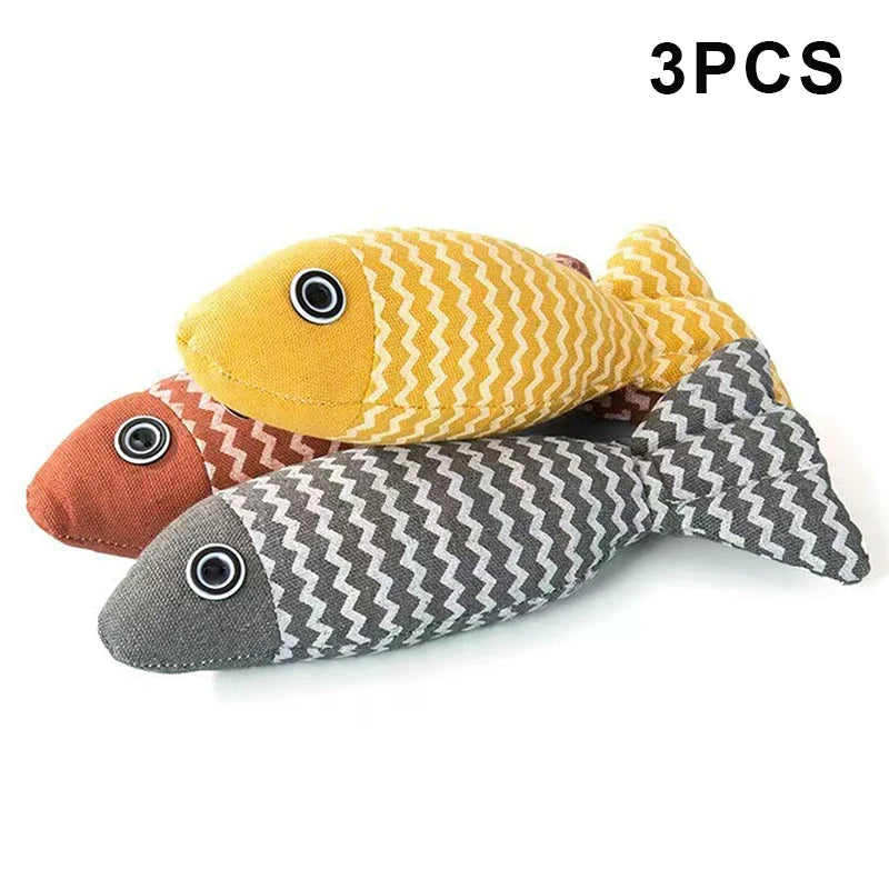 2 Kitten Teeth Grinding Pillow Chewing Toy Claws Thumb Bite Pet Fish Qme A6