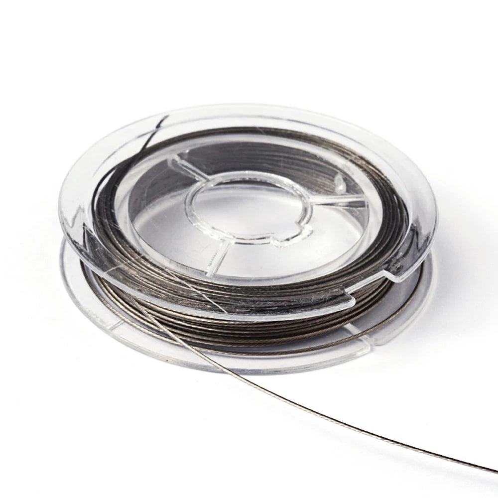 PandaHall 10 Rolls Nylon Coated Stainless Steel Tiger Tail Wire 0.38mm & 0.45mm, Rustproof for Beading Jewelry Making Supplies Qme