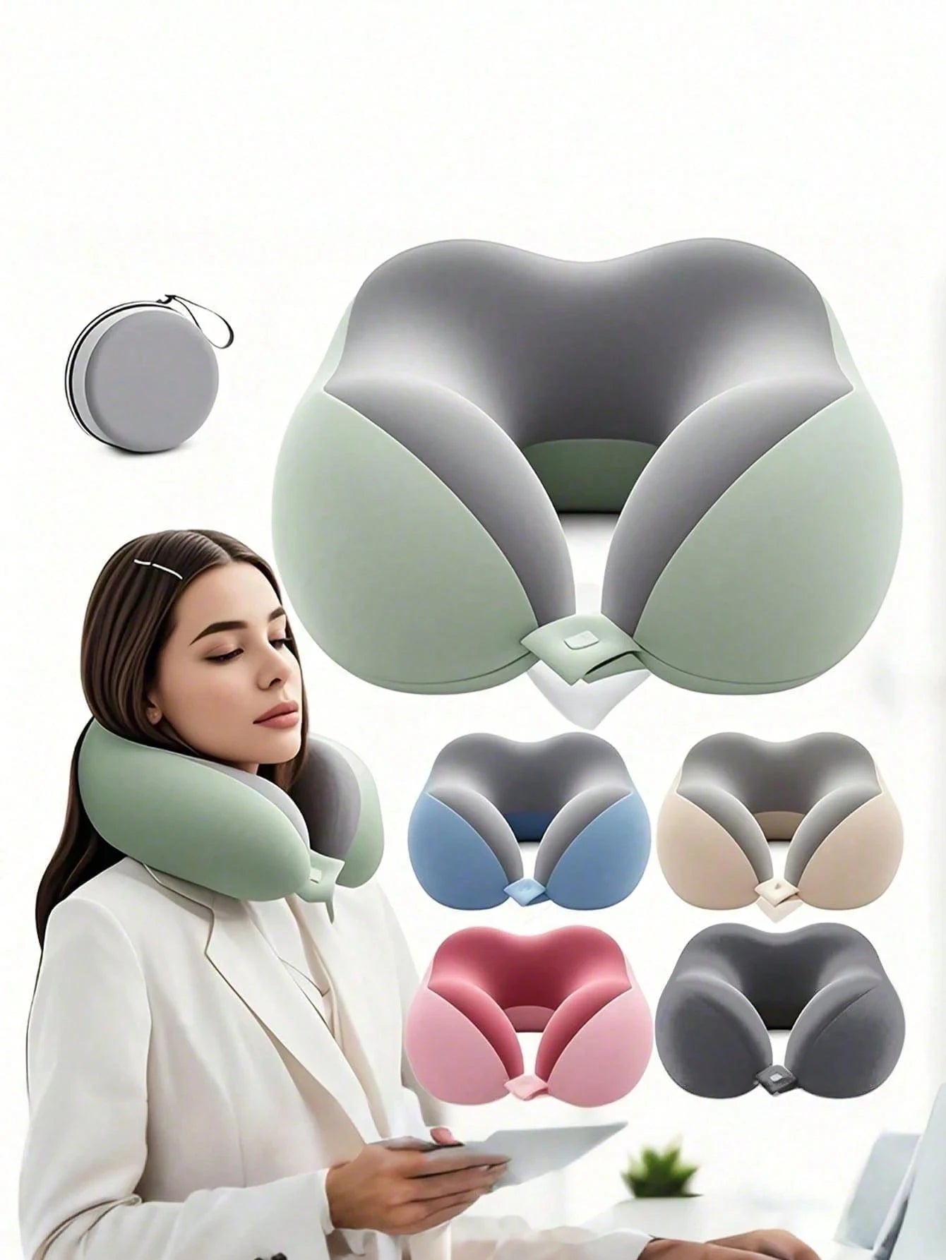 Multi Functional Portable Travel Nap Pillow Slow Rebound Neck Office Qme