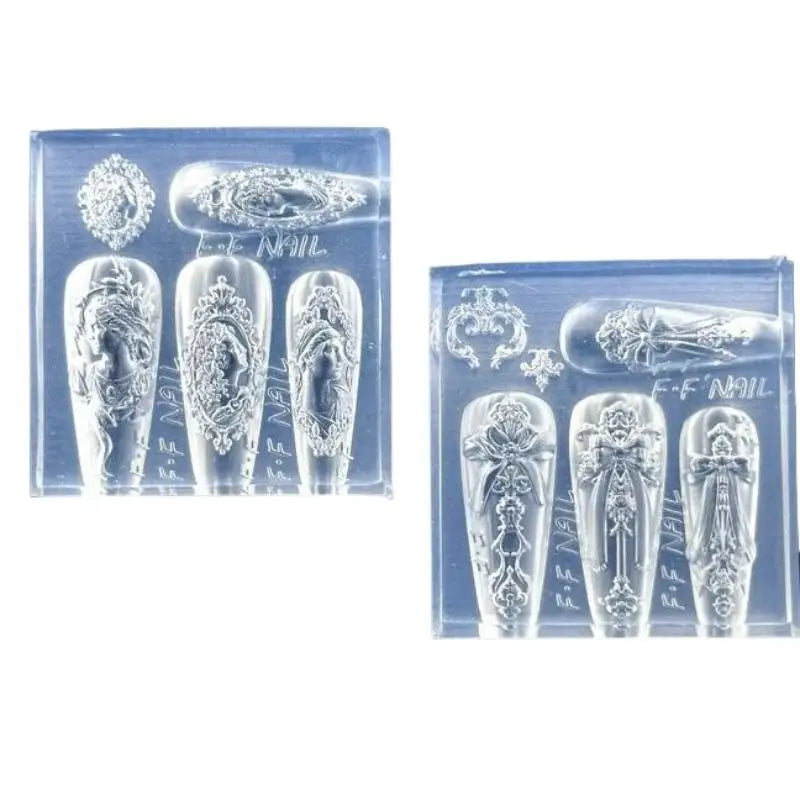 Nail Art Decoration Tool European Avatar Photo Frame 3D Silicone Mold Qme