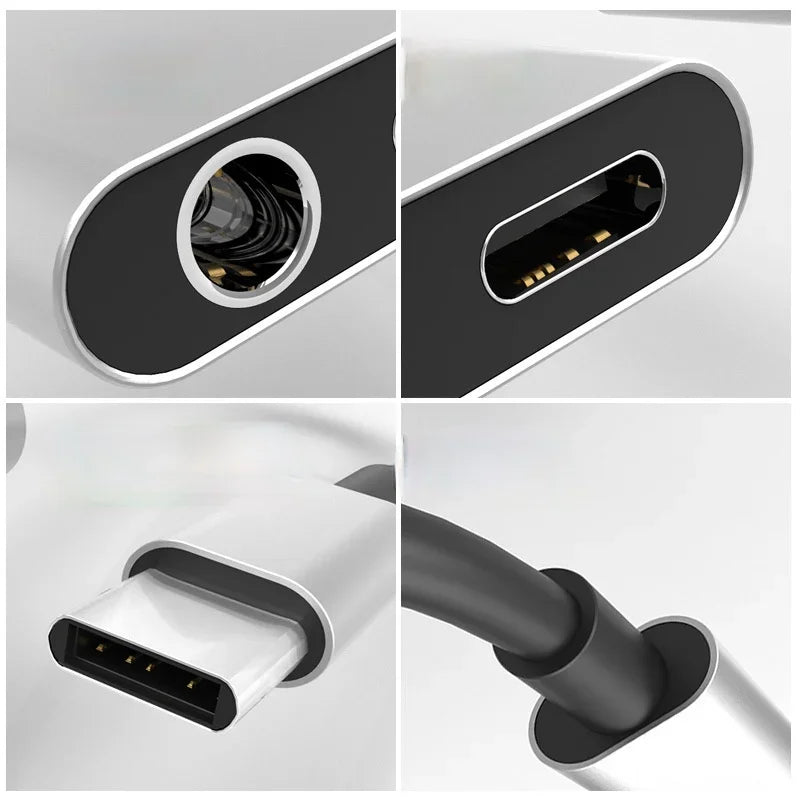 5pcs Mobile Phone Type-c To 3.5mm Two-in-one Adapter for Listening To Songs and Charging Mobile Phone Adapter Audio Adapter Qme
