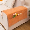 Sofa Armrest Organizer with Pockets Sofa Armchair Storage Bag Non-Slip Hanging Couch Pouch for TV Remote Control Cellphone Bag Qme Orange