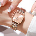 Moda praça relógios femininos casual roma dial quartzo relógios de pulso reloj mujer meninas relógio presente (sem caixa) Qme Rose
