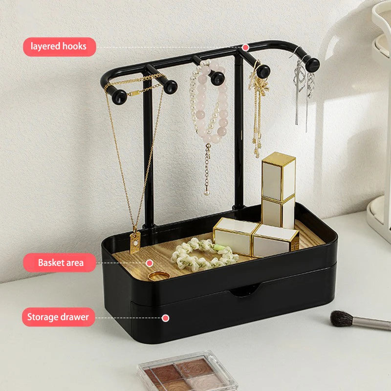 Jewelry Storage Rack Wooden Base Bracelet Rings Holder Fashion Qme
