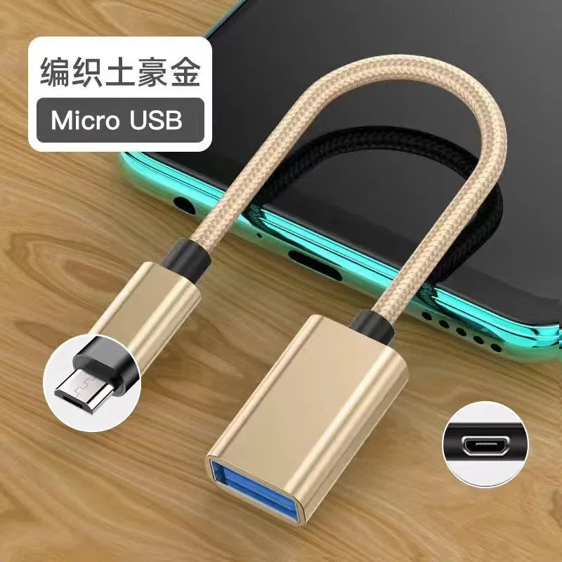 OTG Type C Cable Adapter USB to Type C Adapter Connector for Xiaomi Samsung S20 Huawei OTG Data Cable Converter for MacBook Pro Qme micro golden 2.0