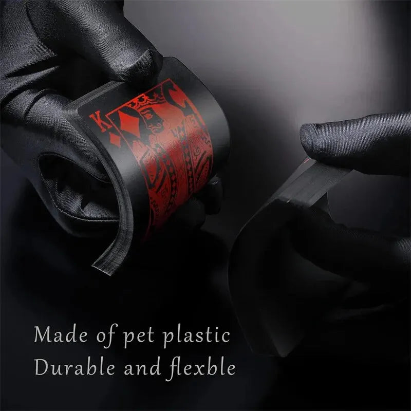 High Quality 1 Set Black Foil Plated Poker Cards Waterproof Playing Card Limited Edition Collection Magic Poker Creative Gift Qme