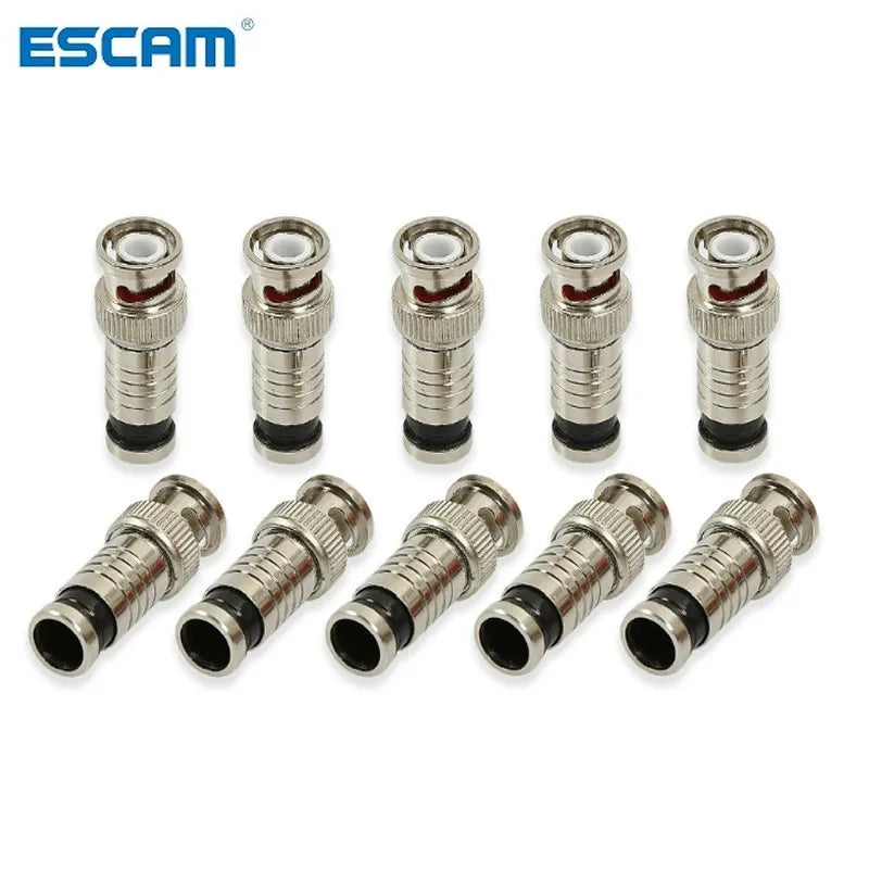 20pcs Hot Selling 10PCS/lot BNC Connector Compression Connector Jack for Coaxial RG59 Cable CCTV Camera Accessories Qme 20pcs